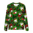 thumbnail image 3 of Pntutb Femmes à Manches Longues tops de Noël Imprimé Femmes Pull Col Rond à Manches Longues top, 3 of 3