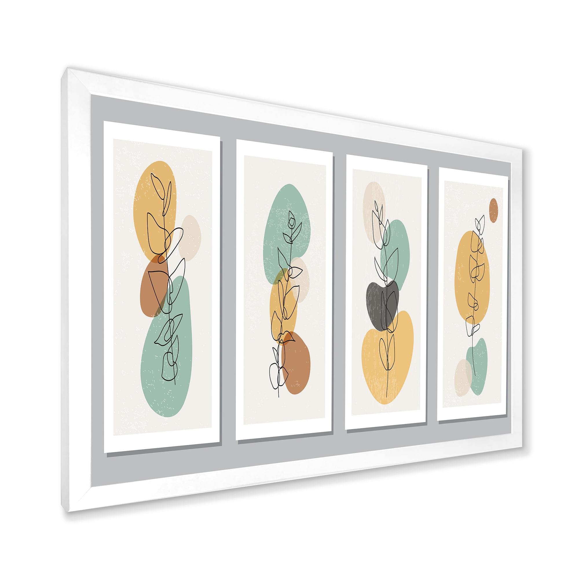 Designart 'Compostion Minimalistic of Organic Shapes III' Modern Framed Art Print