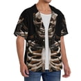 thumbnail image 2 of Balery Cyber Skeleton With Tattoos Camisa Casual de Manga Corta con Botones para Hombre, Texturizada, Estilo Cubano, para Playa, Verano-XX-Large, 2 of 5