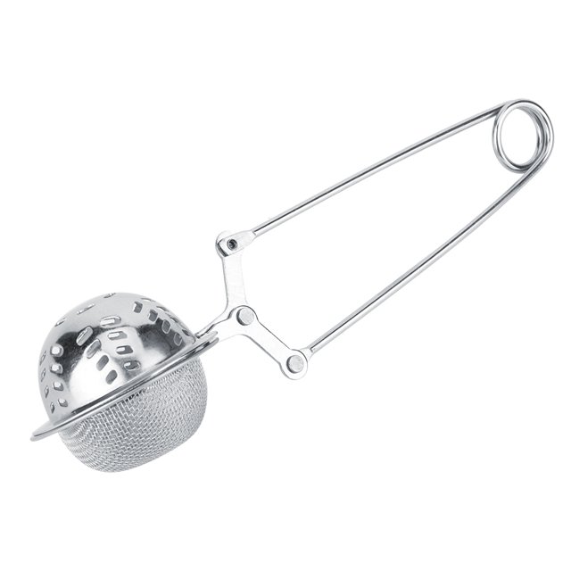 Colador de té de acero inoxidable reutilizable portátil, filtro Infusor de té de malla con bola a presión, accesorios de cocina