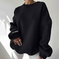 thumbnail image 2 of Bmisegm Womens Oversized Sweatshirts Hoodies Crew Neck Pullover Sweaters Casual Comfy Fall Fashion Womens Sweatshirts Black M, 2 of 7