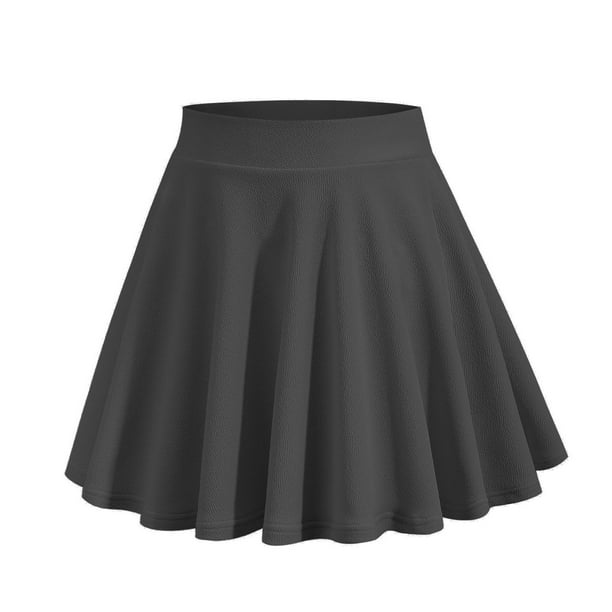 Mini Skirt for Women Casual Summer High Waisted Basic Versatile Stretchy  Flared A-Line Pleated Short Skater Skirt 