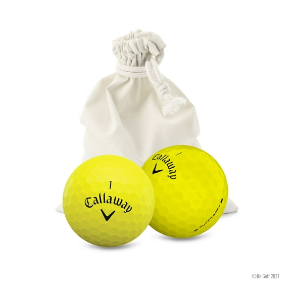 Callaway Super Soft - Yellow - Quantity 12 in Eco-Friendly Bag (Professionally Recycled)