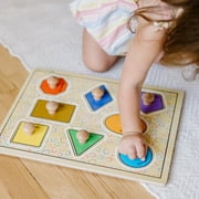 Melissa & Doug Deluxe Jumbo Knob Wooden Puzzle - Geometric Shapes (8 pcs)