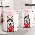 thumbnail image 2 of Happy Valentine's Day Siberian Husky Brings Love Heart Foldable Laundry Basket Husky Dog Lover Gifts Organizer Storage with Handles - 02028, 2 of 5