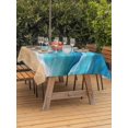 thumbnail image 3 of Outdoor Tablecloth with Umbrella Hole for Patio/Picnic/Party/Camping, Teal Blue Coastal Beach Waterproof Table Cloth Rectangle Table Cover Washable, Summer Nautical Ocean Beige Seaside (60"x 102"), 3 of 8
