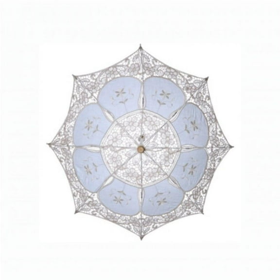 Pretty Comy Cotton Embroidery Bridal Umbrella Lace Parasol Umbrella Decorative Umbrella for Wedding Banquet Photography Decoration Props Beige