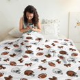 thumbnail image 3 of Football Bow Brown Pattern Soft Sherpa Fleece Throw Blanket, Warm Cozy Plush Blanket for Sofa Bed Couch, All Season, 60"x80", 3 of 5