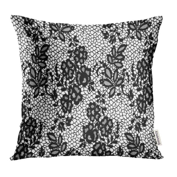 USART White Abstract Black Lace Pattern Border Classic Drawing Dress Elegance Elegant Pillow
