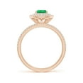thumbnail image 2 of ANGARA Natural Split Shank Pear Emerald and Diamond Double Halo Ring in 14K Rose Gold for Women (Size-7x5mm) | May Birthstone, Birthday, Anniversary, Jewelry Gift for Women | Natural Emerald Ring, 2 of 8