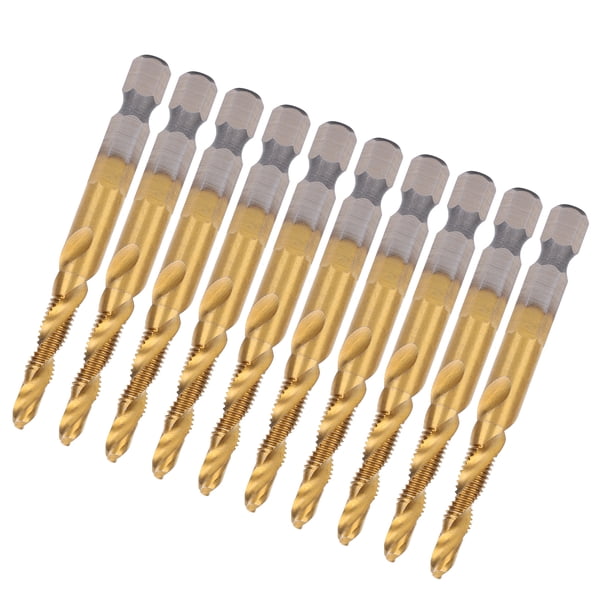 Brocas para machos de roscar hexagonales brocas para machos de roscar de vástago cuadrado 10 piezas Recubrimiento de Ti Alta dureza para acero al carbono Aleación de aluminio ANGGREK Otros