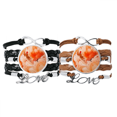 thumbnail image 1 of Marmol blanco patrón abstracto moderno naranja Pulsera pareja de cuerdas de cuero Unbranded M, 1 of 3