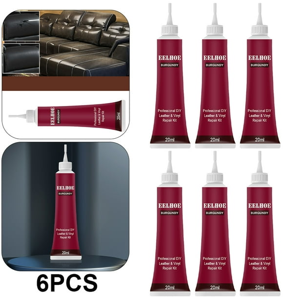 Pasta Reparadora 20ML Gel Reparador Cuero para Sofá Muebles Chaqueta (vino) Rojo