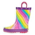 thumbnail image 6 of Western Chief Toddler and Little Kids Waterproof Rainbow Rain Boots with Soft Lining Removable EVA Insole and Pull On Loops, 11/12, 6 of 7