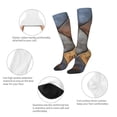 thumbnail image 3 of Pofeuu Rustic Tile Pattern Print Stockings, Adult Running Hiking Socks for Youth and Adult, 3 of 6