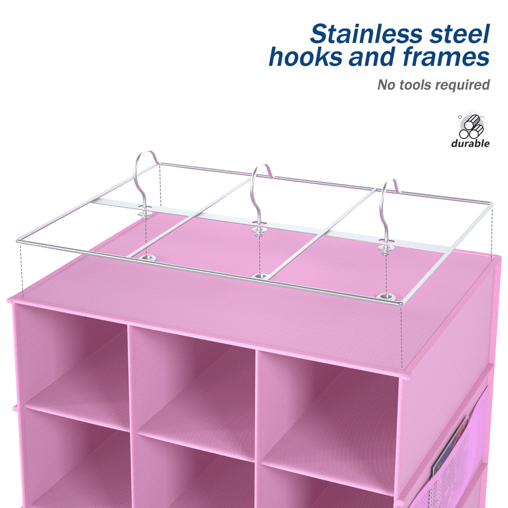 coastal rose Hanging Shoe Organizer for Closet, 24 Sections Shoe Holder Hanger Rack, Space-saving Shoe Organizers and Storage