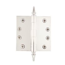 Grandeur Stehng-Sq-Ar-Hd-4 4 X 4" Plain Bearing Square Corner Mortise Door Hinge - Nickel