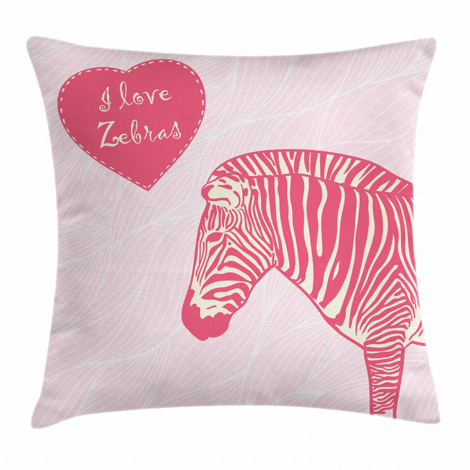 Zippered Reversible Soft Pillow Cover Case Hot Pink and White Zebra Design 
