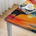 thumbnail image 5 of Acheng Sunset Lake Mountains Square Fitted Tablecloth 100% Polyester Fiber 40*40, 5 of 8