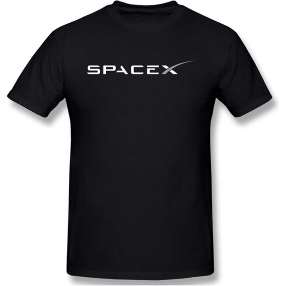 SPACEX t Shirt for Men Short Sleeve Classic tees top Black