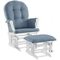 thumbnail image 2 of Angel Line Windsor Glider with Ottoman, White Finish with Blue Cushions, 2 of 3