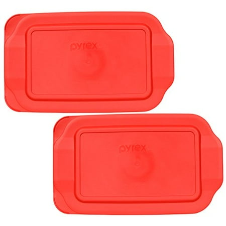 Pyrex 2 Quart 7 X 11 Red Rectangular Plastic Lid 232 Pc For Glass Baking Dish 2pks