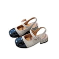 thumbnail image 2 of hengsof Girls Summer Closed Toe Sandals Soft Sole Fashion Hook and Loop Straps Pearl Decorated Princess Shoes Casual Footwear for Big Girls, 2 of 7
