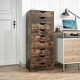 thumbnail image 6 of Office File Cabinets Wooden File Cabinets for Home Office Wood File Cabinet Mobile File Cabinet Mobile Storage Cabinet Filing Storage Drawer by Naomi Home-Color:Rustic Brown,Size:9 Drawer, 6 of 11