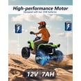 thumbnail image 3 of TROPOW Electric Ride On Cars with Remote Control,12V Kids ATV 4 Wheeler, Electric Ride On Car with 2x35W Motor, Remote Control, LED Lights, Spring Suspension, Treaded Tires, Music, USB & AUX, 3 of 7