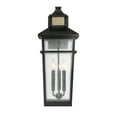 thumbnail image 3 of Matte Blackith Warm Brass Three Light Outdoor Wall Lantern from the Kingsley Collection, 3 of 5