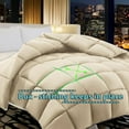 thumbnail image 3 of 100% Cotton All-Season Comforter - Box Stitched Comforter - Bedding with Corner Tabs Machine Washable Lightweight Color Beige Solid Pattern Size Super King Plus, 3 of 5