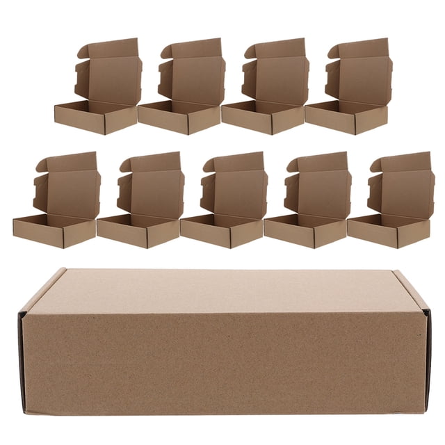SHINYPASING 10Pcs Brown Mailing Boxes Made from Heavy Duty Kraft Paper for Safe Shipping and Packaging