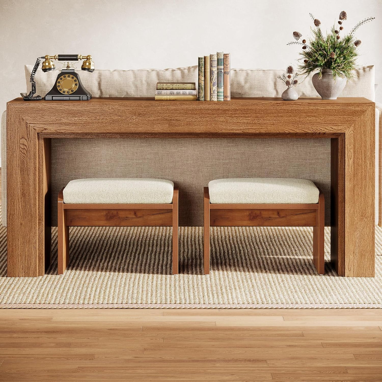 Entryway Bench with Removable Cushion, Upholstered Shoe Bench