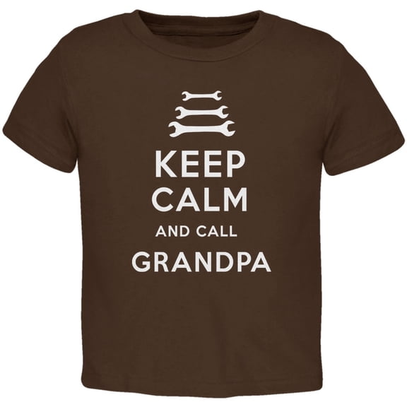 Father's Day Keep Calm & Call Grandpa Brown Toddler T-Shirt - 3T