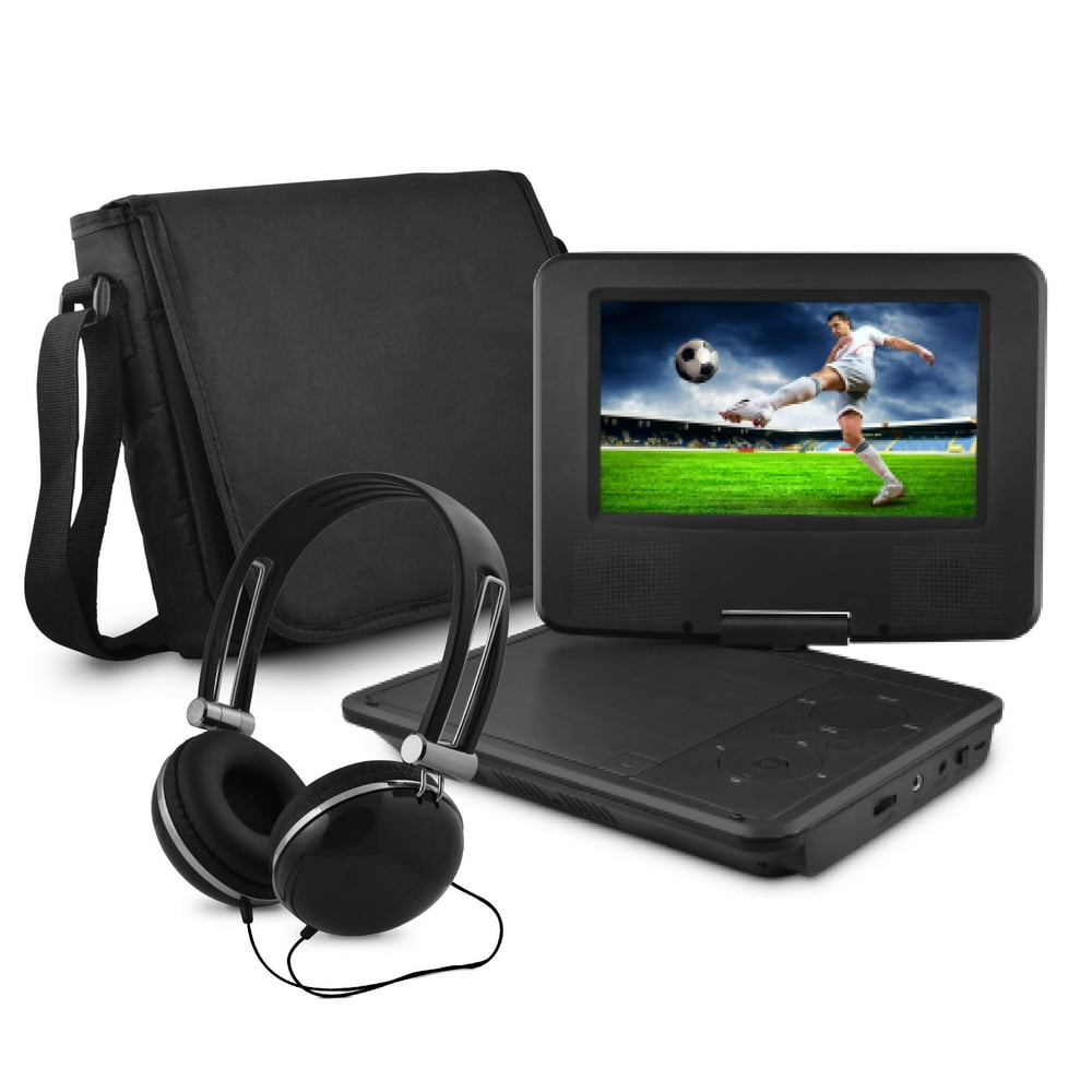 onn. 7" Portable DVD Player with Matching Headphones and Bag Walmart