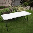 thumbnail image 4 of 6ft Rectangle Table, Heavy Duty Foldable Table, Plastic Folding Table, with Handle for Lawn, Parties, Backyard, Camping, Picnic, Indoor, White, 4 of 5