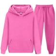 thumbnail image 3 of Cethrio Girls Outfit Sets, Fall Winter Long Sleeve Running Warm Hoodies and Sweatpants Sets Hot Pink Size 3-4 T, 3 of 5