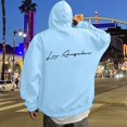 thumbnail image 2 of sususu Mens Hoodies Graphic Letter Graphic Hoodie Sweatshirt For Casual Wear And Everyday Comfort,Light Blue,M, 2 of 6