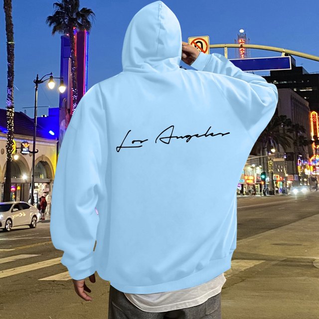 MHFRRA Sudadera con Capucha y Estampado de Letras para Uso Informal y Comodidad Diaria Azul