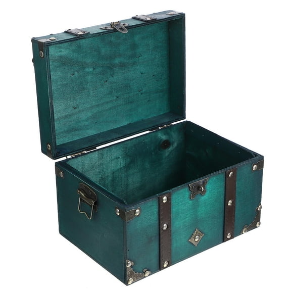 FRCOLOR Storage Box Jewelry Retro Boxes with Lids Treasure Chest Green