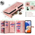 thumbnail image 3 of for Samsung Galaxy A14 5G Wallet Case,Shockproof Protective Leather, Magnetic Flip,Detachable Phone Case with Card Holder &Strap for Women/Men(Pink), 3 of 16