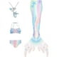thumbnail image 1 of Traje de baño de cola de sirena oso de fresa para niñas conjunto E407 5-6 años, 1 of 1