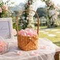thumbnail image 6 of Handwoven Wicker Flower Girl Basket With Bow Wedding Petal Basket Small Storage Basket For Ceremony Party Home Decor, 6 of 7