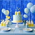 thumbnail image 4 of Blue Fringe Curtain Foil Backdrop Curtain 1PCS 3.3x8.2Ft Party Streamers Metallic Tinsel for Birthday Wedding Engagement Baby Shower Bachelorette Christmas Holiday Celebration Party Decorations, 4 of 8