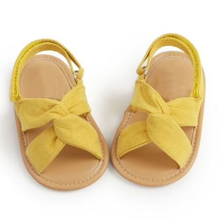 

Baby Girls First Walk Toddlers Shoes Summer Breathable Thin Sole Sandals Yellow 11cm