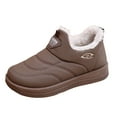 thumbnail image 6 of Winter Snow Boots for Women Slip on Furry Lined Ankle Booties Casual Comfy Lightweight Soft Sole Cold Weather Walking Shoes Brown Size 5.5, 6 of 7