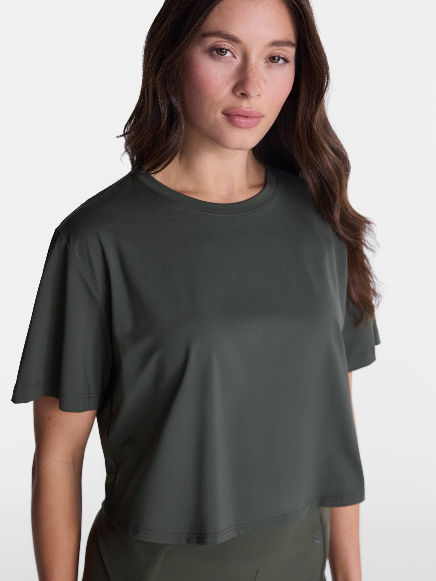 Avia Women's Cropped Boxy Tee with Short Sleeves, Sizes XS-XXXL