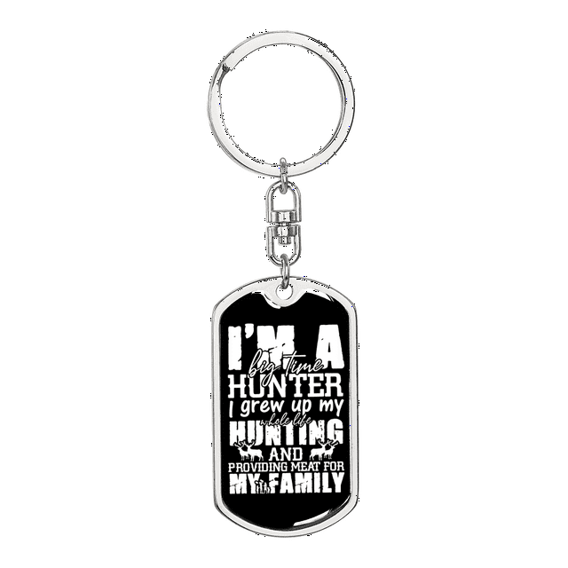 Big Time Hunter Acier Inoxydable Ou 18k or Premium Pivotant Chien Tag Porte-Clés