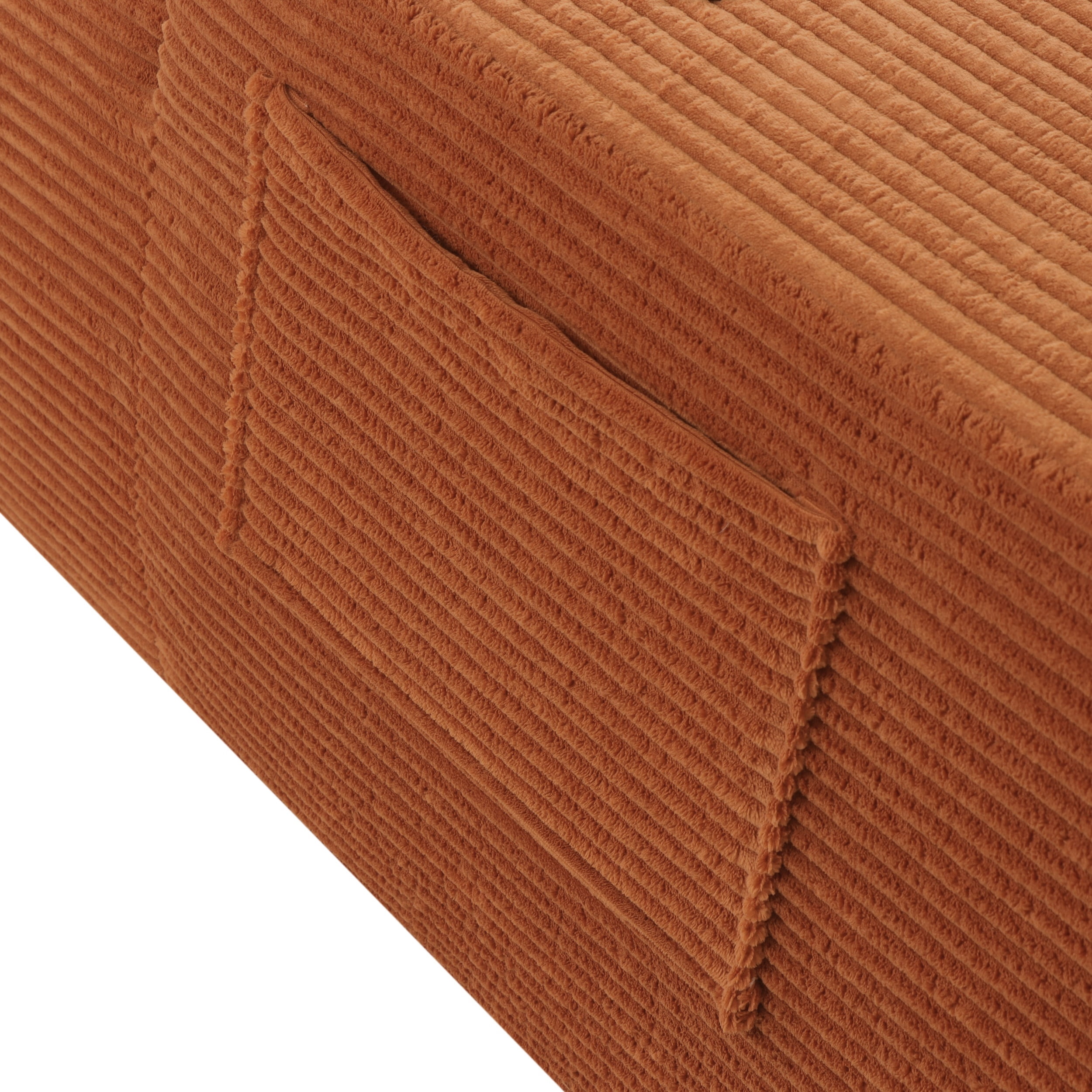 47.2'' No Assembly Compressed Sofa Chair, Deep Seat Chaise Lounge with Cup Holder & Storage Pocket, Boneless Sleeper Sofa Bed Armchair