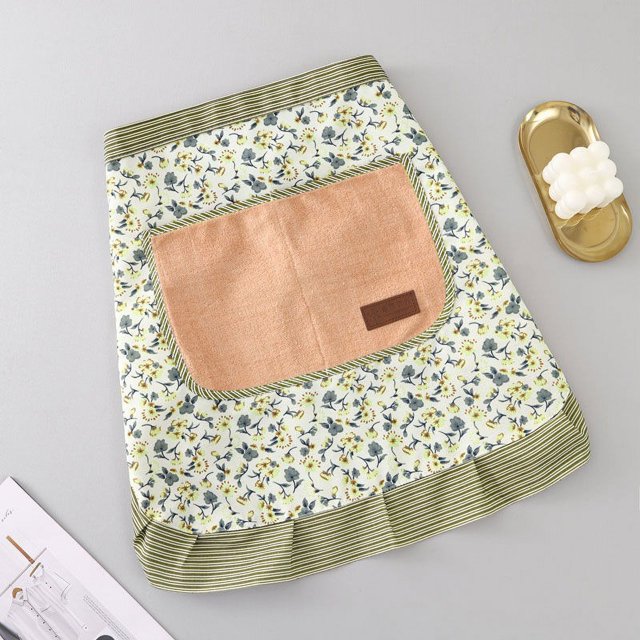 Delantal de lona con diseño floral para limpiarse las manos, estilo princesa, cintura transpirable, estilo pastoral, lindo, para adultos, ropa de trabajo de verano, estilo occidental, mono